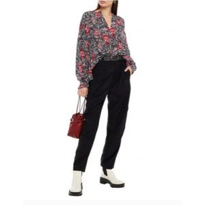 ISABEL Marant Womens Pleated Wool Four Pocket Pants Size EU 40/US 8 Black NEW